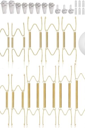 14 pcs Plate Hangers for The Wall, 4/6/8/10/12 Inch Invisible Decorative Wall Plate Hangers, Stainless Steel Plates Walls Hanger for Display Various Sizes with Hooks for Decorative