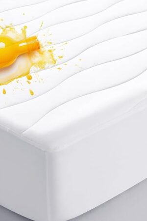 Cotton Waterproof Twin XL Mattress Protector for Dorm Room Essentials, Breathable Soft Quilted Mattress Pad, Noiseless Fitted Mattress Cover with Deep Pocket Fits 8-22" Mattress (39x80 White)