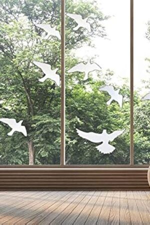 Anti-Collision Window Bird Stickers Decals Glass Door Protect and Save Bird Strikes (Clear)