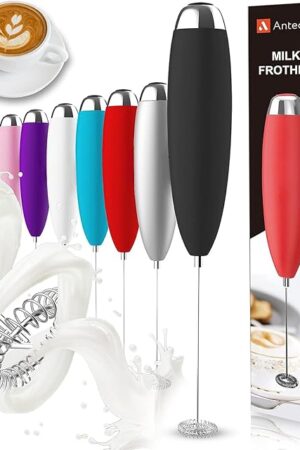 Electric Milk Frother Handheld, Frother Wand for Coffee, Battery Operated (Not included) Drink Mixer Matcha Whisk, Foam Maker for, Frappe Hot Chocolate, Cappuccino, Lattes