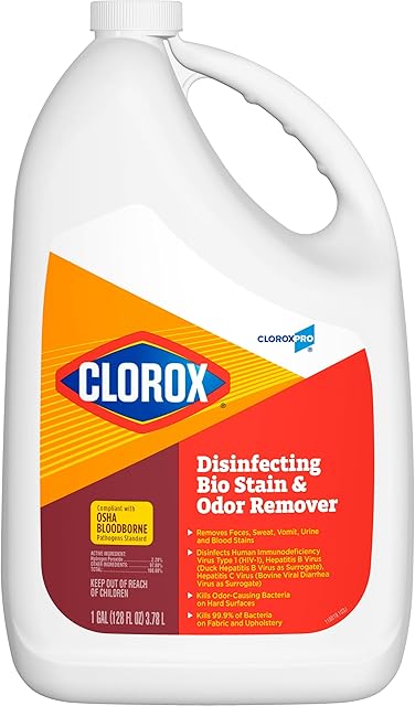 CloroxPro Clorox Disinfecting Bio Stain and Odor Remover Refill, 128 Fluid Ounces (Packaging May Vary)
