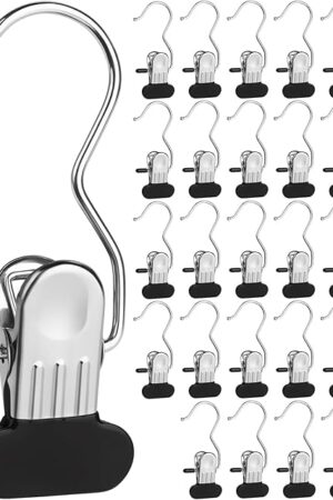 Clothes Pins 30-Pack Laundry Hook Hangers Clothes Hanger Clips for Closet Organizer Socks Towels Clips Heavy Duty Clothespins Bulk Clothes Hanger Clips for Wardrobe Travel Pants Socks Handbag