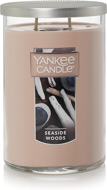 Yankee Candle Seaside Woods Scented Classic 22oz Large Tumbler 2-Wick Candle Over 75 Hours of Burn Time Ideal for Gifting or Home Decor
