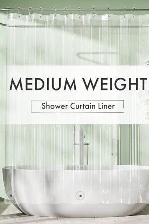 Amazer Extra Long Shower Curtain Liner 72 x 84 Clear Plastic Shower Liner PEVA Waterproof Inside Shower Curtains for Bathroom with 3 Magnets and Rustproof Grommets