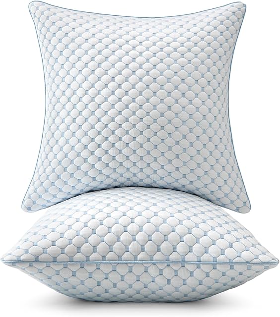 MIULEE 18x18 Pillow Inserts, Memory Foam Cooling Set of 2 Decorative Throw Pillows,Adjustable Premium Stuffer for Sofa Couch Bed and Living Room
