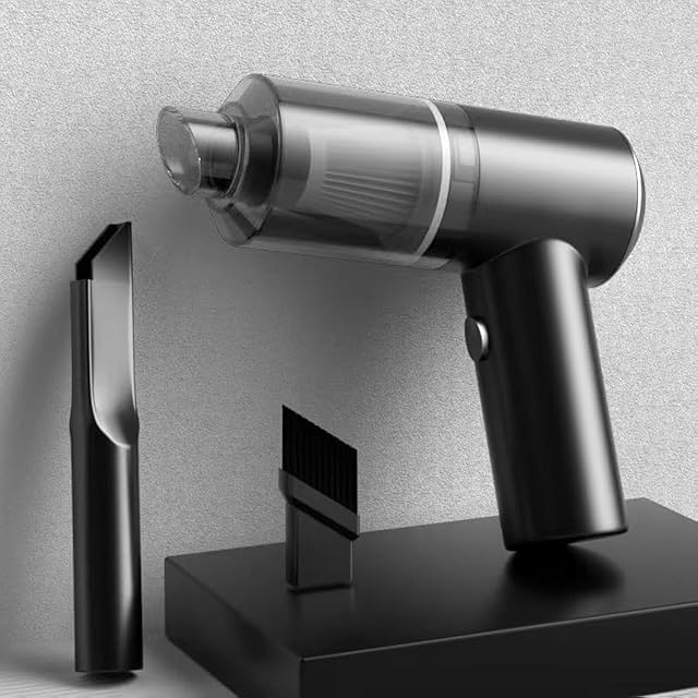 Mini Vacuum Cleaner for,2 in 1 Keyboard Vacuum Cleaner Wireless Handheld,Car Vacuum with Brushless Motor High Power 120W Rechargeable Easy to Clean Car Interior,Charging Cable not Included (Black)