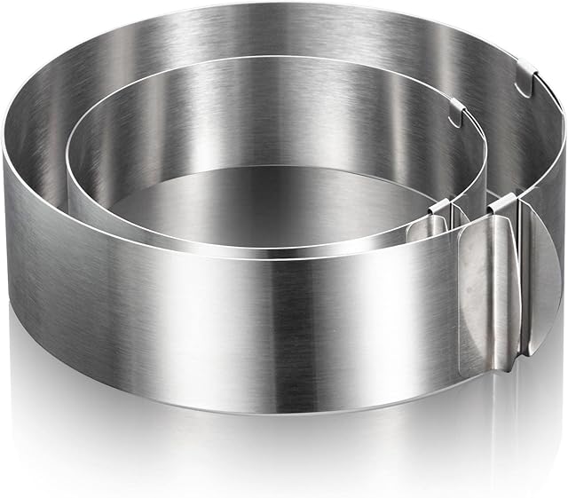 Amylove 6-12 Inch Round Cookie Cutter Adjustable Circle Cookie Cutter Stainless Steel Round Cake Trimmer for Baking Kit Mousse Layered Cake Biscuit Food Tiramisu Pastry