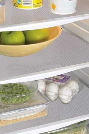 9 Pack Washable Waterproof Fridge Liners and Drawer Mats, Refrigerator Shelving Pads in White