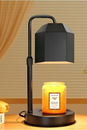 Candle Warmer Lamp with Timer Dimmer,Adjustable Height Candle Warmer, Candle lamp for Scented Wax Jar Candles,Gifts for Mom Women, House Warming Gifts for New Home Bedroom Decor,Black