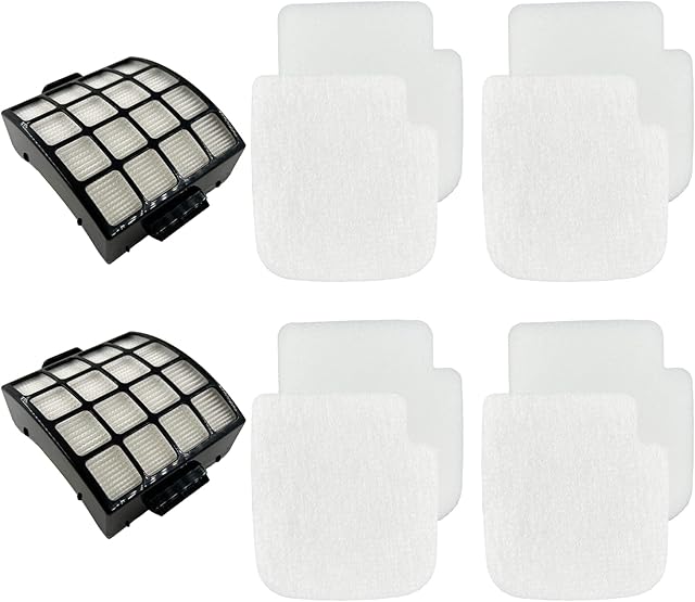 Dttery AZ3002 Filter Kit Replacement for Shark Stratos DuoClean PowerFins HairPro Powered Lift-Away Upright Vacuum Cleaner AZ3002 AZ3000 AZ3000W, 4 Foam, 4 Felt, 2 HEPA