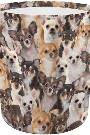 Chihuahua Prints Laundry Basket, Chihuahua Laundry Hamper, Waterproof Laundry Baskets Dirty Clothes Storage Basket Bins For Bathroom Bedroom Decor, Gifts for Chihuahua Lover Dog Mom