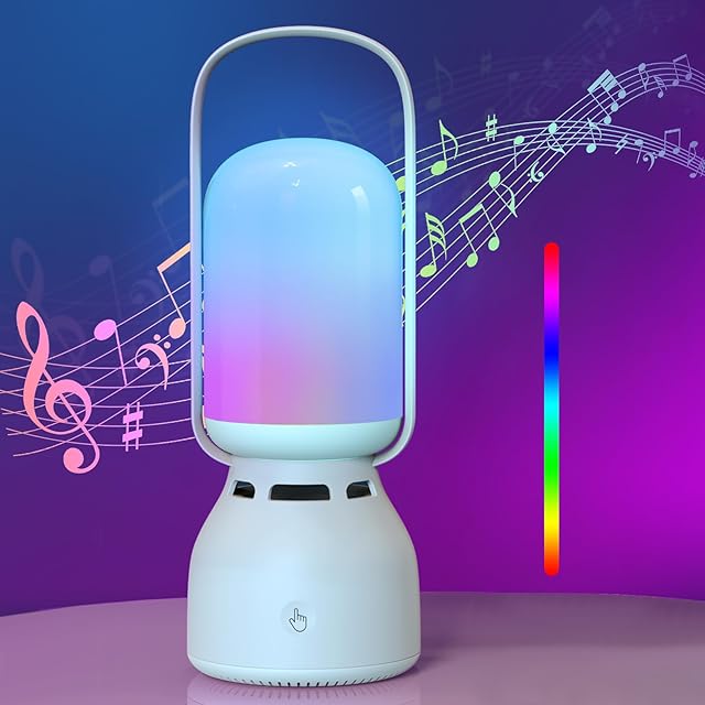 doopo Portable Night Light Bluetooth Speaker, Touch Control Bedside Lamp Dimmable, RGB Multi-Color Changing, Table Lamp for Bedroom, Baby Nursery, Best Gift for Teens, Kids, Women