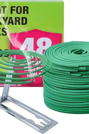 Citronella Incense Coil - Each Coil Could Last for 5-7 Hours- Suitable for Outdoor Camping, Patio, Hiking,etc (2 Pack Contains 48 coils & 2 Coils Stands)