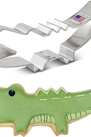 Ann Clark Cookie Cutters Cute Alligator Cookie Cutter, 5" Made in USA