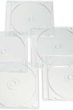 Verbatim CD DVD Blu-Ray Clear Slim Jewel Cases, 5.2 mm – 25 Pack