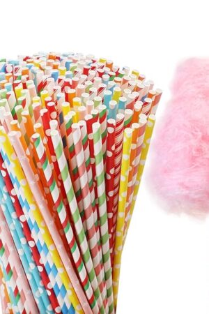 200 Pieces Cotton Candy Cones, Cotton Candy Sticks 13.8 inch - Bright Random Colors - Bulk for Parties, Events, Candy Making - Extra Length Prevents Sticky Hands