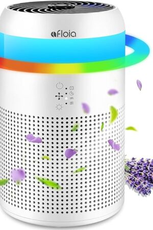 Afloia Air Purifiers for Bedroom Dorm with 7 Colors Light & Fragrance Sponge for Home Office Living Room, Small Desktop Air Purifier for Pet Dander Mold Pollen Odor Smoke Dust