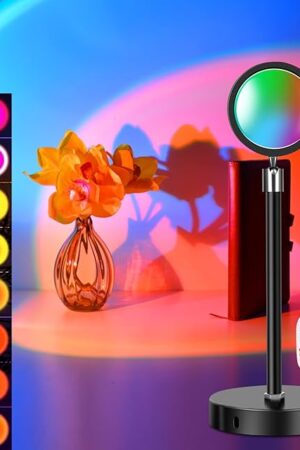 CORATED Sunset Lamp, 16 Colors Sunset Projection Lamp with Remote Control, Multiple Colors Projector Light Dimmable Sun Lamp for Photography, Selfie, Home and Bedroom Decor