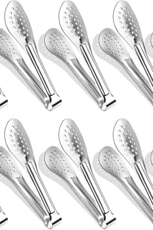 10PCS Serving Tongs, Small Kitchen Tongs,XEVOM Stainless Steel small Appetizer Tongs Mini Sugar Ice (5 Inch)