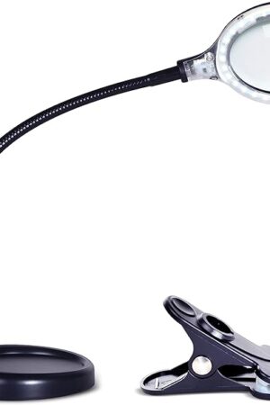 Brightech LightView Pro Flex 2 in 1 Magnifying Desk Lamp, 2.25x Light Magnifier, Adjustable Magnifying Glass with Light for Crafts, Reading, Close Work