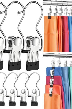 30 Pack Pants Hangers with Clip,Legging Organizer for Closet Hanging, Space Saving Yoga Pants Hangers Clip Hangers Closet Organization,Closet Organizers and Storage for Jeans,Shorts,Skirts,Hats