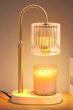 Candle Warmer Lamp with Timer: Modern Style Adjustable Height Candle Warmer Lamp Home Decor Safe Flame Free for Wax Blocks and Jar Candles
