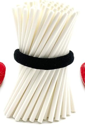 100 Pcs 3-Inch White Lollipop Sticks – Paper Cake Pop Sticks for Candy, Chocolate, Cookie Pops, Cupcake Toppers & DIY Dessert Crafts