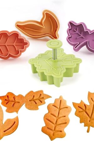Yunko Cake Leaves Baking Pie Crust Cookie Cutters Set of 4
