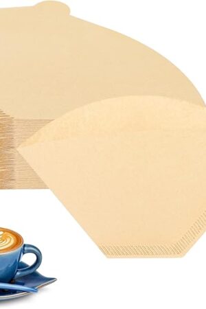 Coffee Filters 2, Set of 200 Disposable #2 Cone Coffee Filter Unbleached Natural Coffee Filters 2 Cone Paper for Pour Over Coffer Makers/Coffee Dripper Cones(2-6 Cups）
