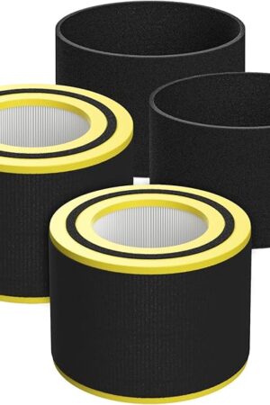 AC3000W Replacement Filter FLT151 Compatible with AC3000W AC3000B AP3151W and AC151 Air Purifier Airsafe Series, HEPA Filter V, 2 HEPA Filter + 4 Pre-Filter