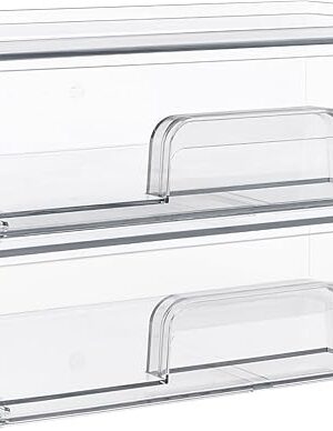 Vtopmart 12.1''W Clear Stackable Storage Drawers,2 Pack Acrylic Plastic Organizers Bins for Makeup Palettes, Cosmetics, and Beauty Supplies,Ideal for Vanity, Bathroom,Cabinet,Desk Organization
