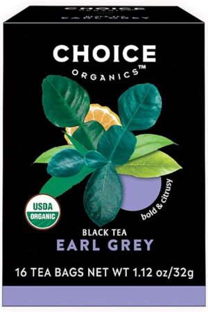 Choice Organics - Organic Earl Grey Tea (6 Pack) - With Bergamot - Fair Trade - Compostable - Contains Caffeine - 96 Organic Black Tea Bags
