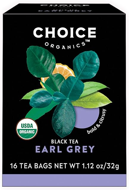 Choice Organics - Organic Earl Grey Tea (6 Pack) - With Bergamot - Fair Trade - Compostable - Contains Caffeine - 96 Organic Black Tea Bags