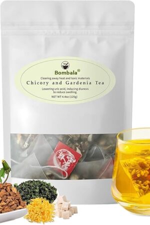 1Bags Chicory And Gardenia Tea Bags Kidney and Liver Tea chicory root Chinese tea With Tuckaho Gardenia Chicory Cassia Seed Mulberry Leaf Dandelion Burdock root Barley (1 Pack/25 Bags)