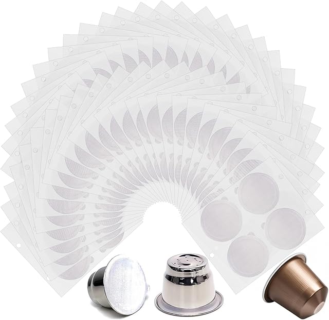 200 Pcs Espresso Coffee Capsules Foil Seals - 37mm Aluminum Espresso Lids Foil Seals Stickers for Nespresso Original Line Machines,Reusable Capsule Seals for Refillable Coffee Pods