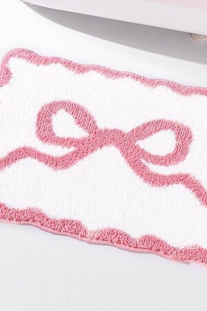 Bathroom Mat Bath Rug Carpet 16" x 24" Microfiber Scalloped Rug for Bathroom Bathtub Shower Bedroom