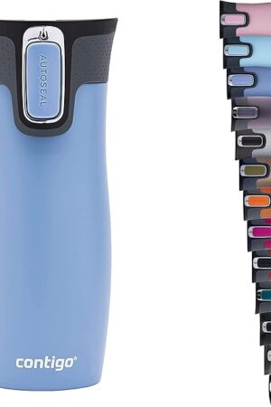 Contigo West Loop Autoseal Travel Mug, Stainless Steel Thermal Mug, Vacuum Flask, Leakproof Tumbler, Coffee Mug with BPA-Free Easy-Clean Lid