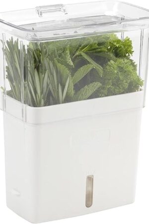 Cole & Mason Fresh Herb Keeper - Acrylic Storage Container for Refrigerator - Storage for Herbs & Vegetables for Fridge - Fresh Herb Keeper
