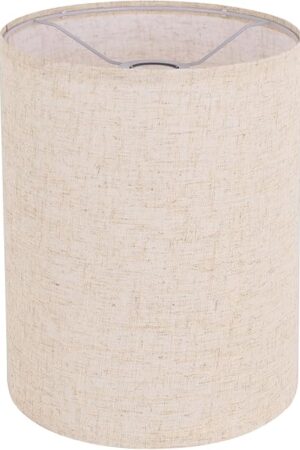 Beige Linen Tall Drum Lampshade, 10" Top x 10" Bottom x 13" High Lamp Shade, Lamp Shade Replacement for Table and Floor Lamps, Pendant Light, Handcrafted Lampshade, Easy Assembly