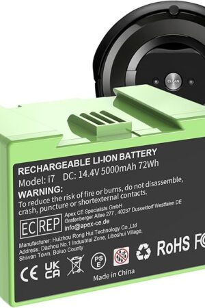 14.4V 5.0Ah for iRobot Roomba i7 Battery ABL-D1 Replacement for iRobot Roomba e and i Series i3 3150 i3+ 3550 i4 4150 i4+ 4550 i8 i8+ i7 i7+ e5 e6 J7 J7+ J6+ J6 Plus J5 J5+ Series Li-ion Battery