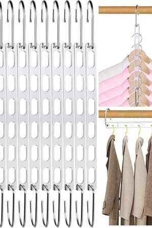 12 Pack Space Saving Hangers for Clothes, Collapsible Metal Hangers Organizer, Clothes Space Savers, Closet Organizers and Storage, Dorm Room Essentials