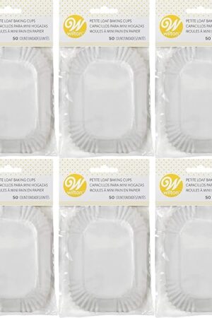 Wilton Baking Cups White Petite Loaf 50 pack (6-Pack)