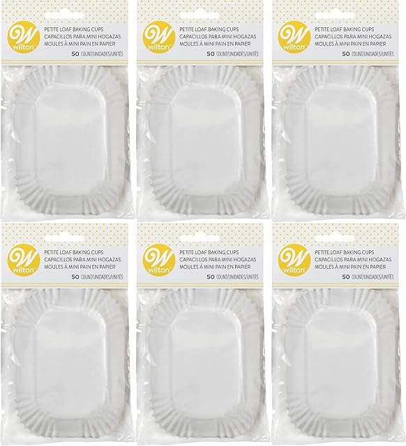 Wilton Baking Cups White Petite Loaf 50 pack (6-Pack)