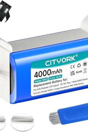 4000mAh Replacement Battery for Eufy RoboVac 11S 11SMax 15C 25C 30C 35C G10 Hybrid G20 G30, for Ecovacs Deebot N79 N79S N95 DN622 Robot Vacuum
