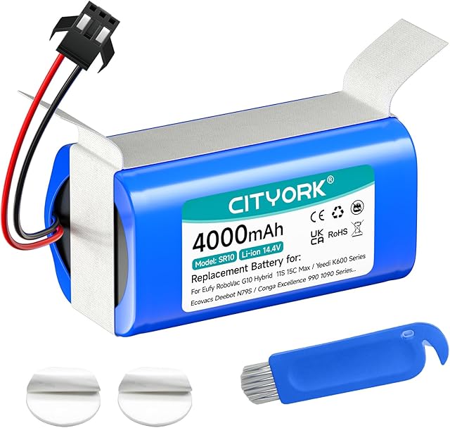4000mAh Replacement Battery for Eufy RoboVac 11S 11SMax 15C 25C 30C 35C G10 Hybrid G20 G30, for Ecovacs Deebot N79 N79S N95 DN622 Robot Vacuum