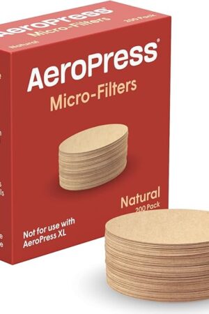 AeroPress Natural Paper Microfilters, AeroPress Coffee Filters, Unbleached Round Paper Filters for Coffee Makers, Must-Have Coffee Accessories, Standard, 1 Pack, 200 Count