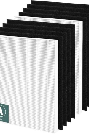 115115 Replacement Filters A for Winix PlasmaWave Air Purifier C535, 5300-2, 6300-2, 5300, 6300, AM90, P300, Funmit 2 True HEPA Size 21 Filter + 8 Activated Carbon Pre-Filters