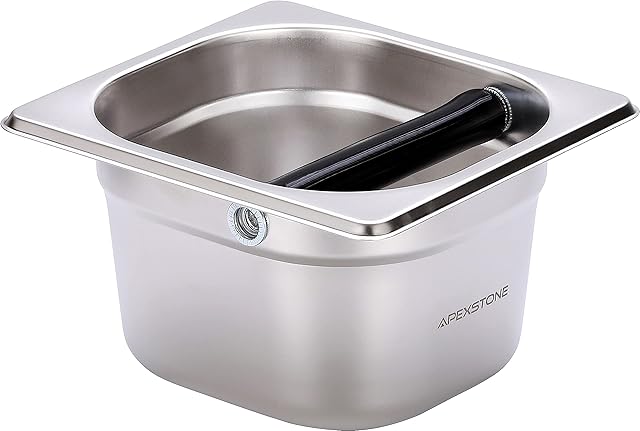 Coffee Knock Box Stainless Steel, Apexstone Espresso Knock Box Stainless Steel, Knock Box for Espresso Coffee Grounds, Knock Box Small