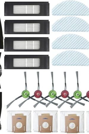 Accessories Kit for Yeedi Vac/Vac Max Vac 2 Pro Station Robotic Vacuum Cleaner, 1 Main Brush,6 Side Brushes,4 Hepa Filter,4 Disposable mopping Pad,4 Washable Mop Pads,4 Dust Bags (Set 3)