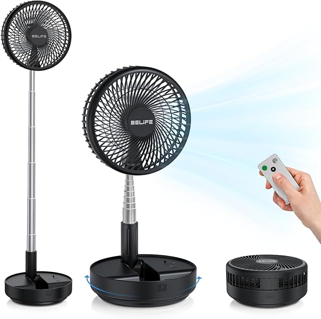 Belife X8 Portable Oscillating Desk Floor Fan Telescopic 7.7"